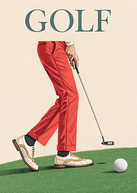 Golfer in Red Pants