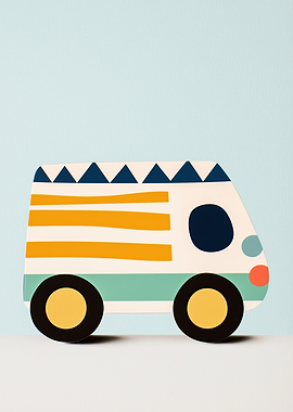 Cute Camper Van Illustration
