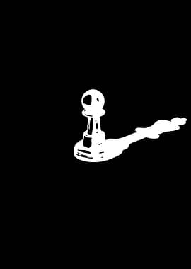 White Pawn Chess Piece with Shadow