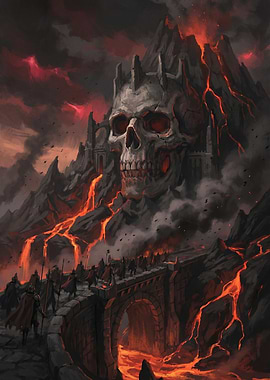 Skull Mountain Fortress with Lava River