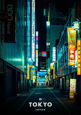 Tokyo Japan Night Street Scene