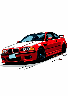 Red BMW M3 E46 Coupe