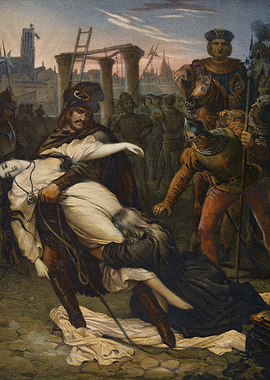 Medieval Scene of a Man Carrying a Woman