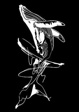 Whale and Dancer Silhouette