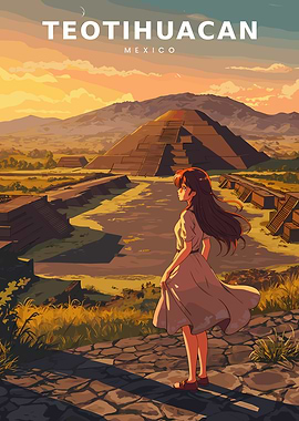 Anime Girl at Teotihuacan