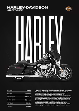 Harley-Davidson Street Glide Motorcycle Poster