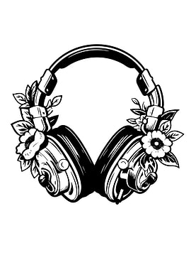 Headphones with Flowers