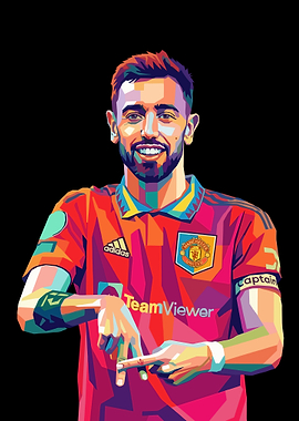 Bruno Fernandes Pop Art Portrait