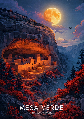 Mesa Verde National Park Vintage Poster
