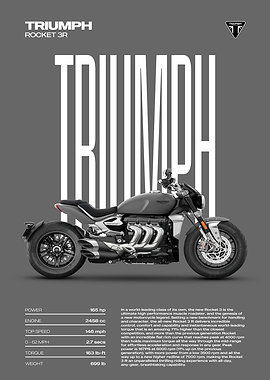 Triumph Rocket 3R Motorcycle Poster