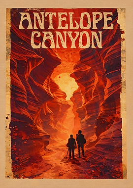 Antelope Canyon Vintage Poster