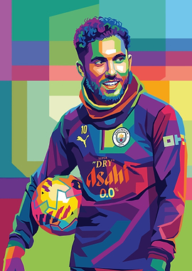 Rayan Cherki Footballer Pop Art