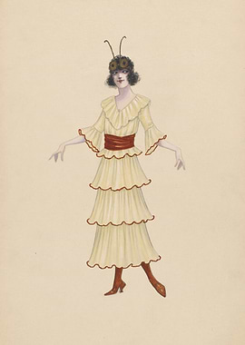 Woman in a tiered butterfly costume