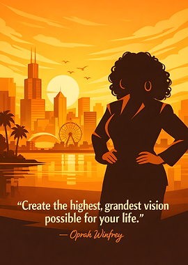 Oprah Winfrey inspirational cityscape quote