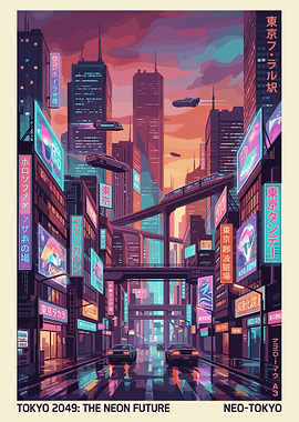 Cyberpunk Tokyo Neon Cityscape