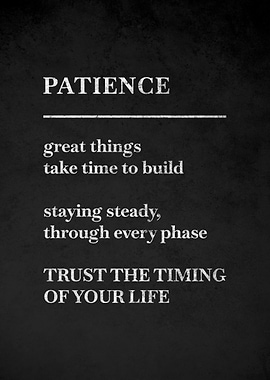 Patience Quote Poster