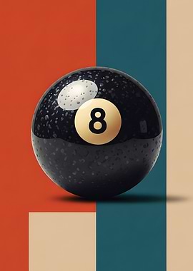 Eight Ball on Geometric Background