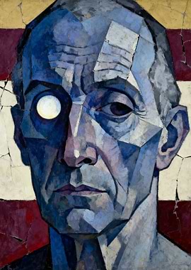 Cubist Portrait of a Man with Monocle