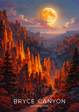 Bryce Canyon National Park Moonlit Landscape