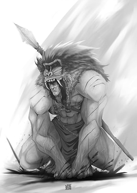 Warrior Ape with Spear