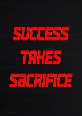 Success Takes Sacrifice Text Art