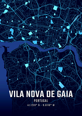 Vila Nova de Gaia Midnight City Map