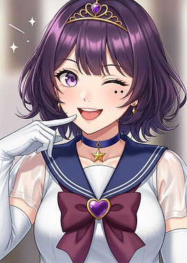 Anime Girl in Sailor Uniform with Tiara