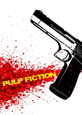Pulp Fiction Gun and Blood Splatter