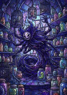 Dark Creature with Jars of Specimens