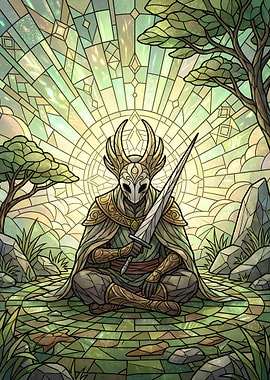 Hollow Knight Stained Glass Warrior