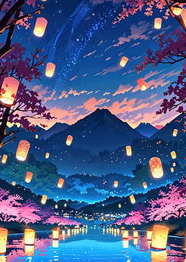 Lantern Festival Over Water