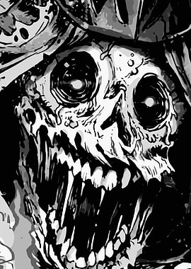 Horror Skull with Sharp Teeth