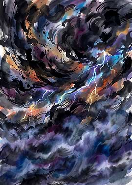 Stormy Sky with Lightning