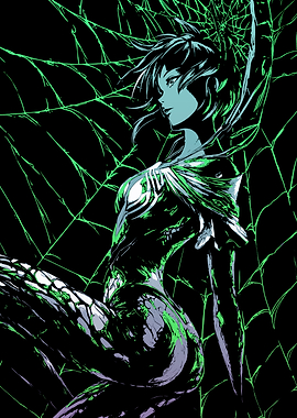 Spider-like Woman in Green and Black