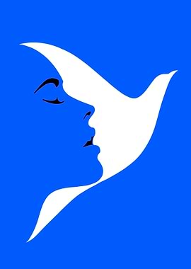 Peace Dove and Woman's Profile