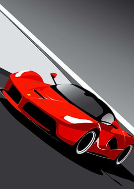 Red Sports Car on a Track
