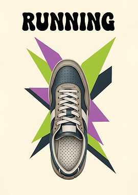 Running Shoe with Abstract Background