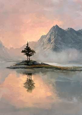 Serene Mountain Lake Reflection