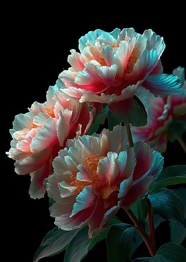 Close-up of Peony Flowers