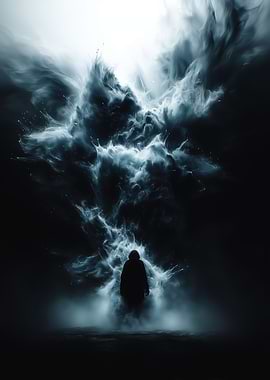 Figure in Cosmic Nebula