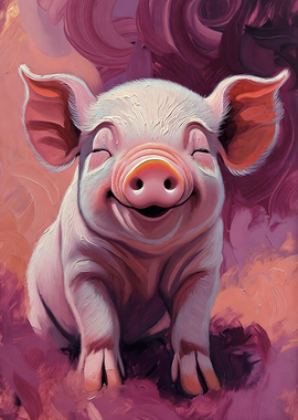 Happy Pig Painting