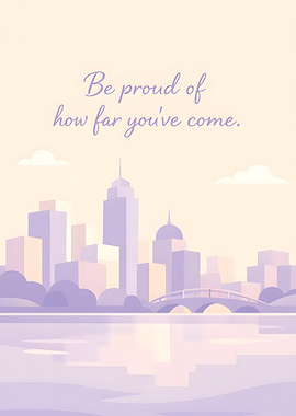 Inspirational Cityscape with Motivational Text