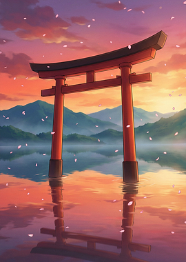 Torii Gate at Sunset