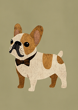 French Bulldog with Bow Tie