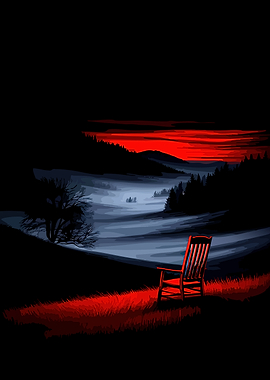 Lonely Rocking Chair at Sunset