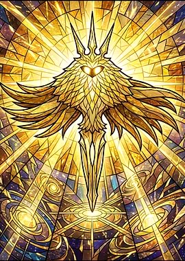 Golden Stained Glass Knight