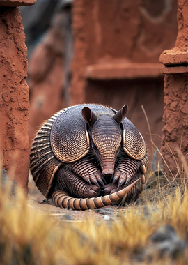 Armadillo Curled into a Ball