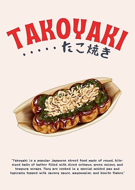 Takoyaki Street Bites – Japanese Food Illustration