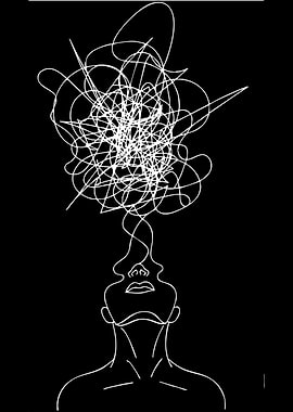 Abstract Head with Tangled Thoughts