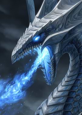 Dragon Breathing Blue Fire